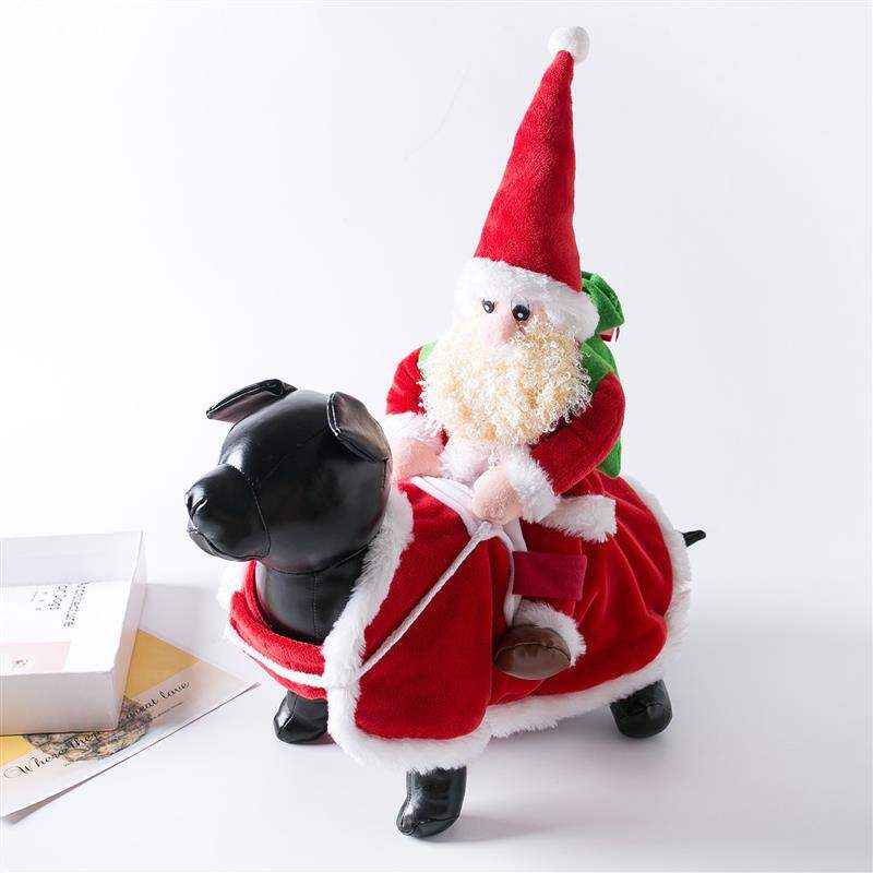 Quần Áo Hình Chú Chó Lễ Giáng Sinh Mẫu Mới Áo Choàng Mèo Phong Cách Lót Lông Giáng Sinh Ông Già Noel Hài Hước Ngày Lễ Chó Vừa Và Nhỏ