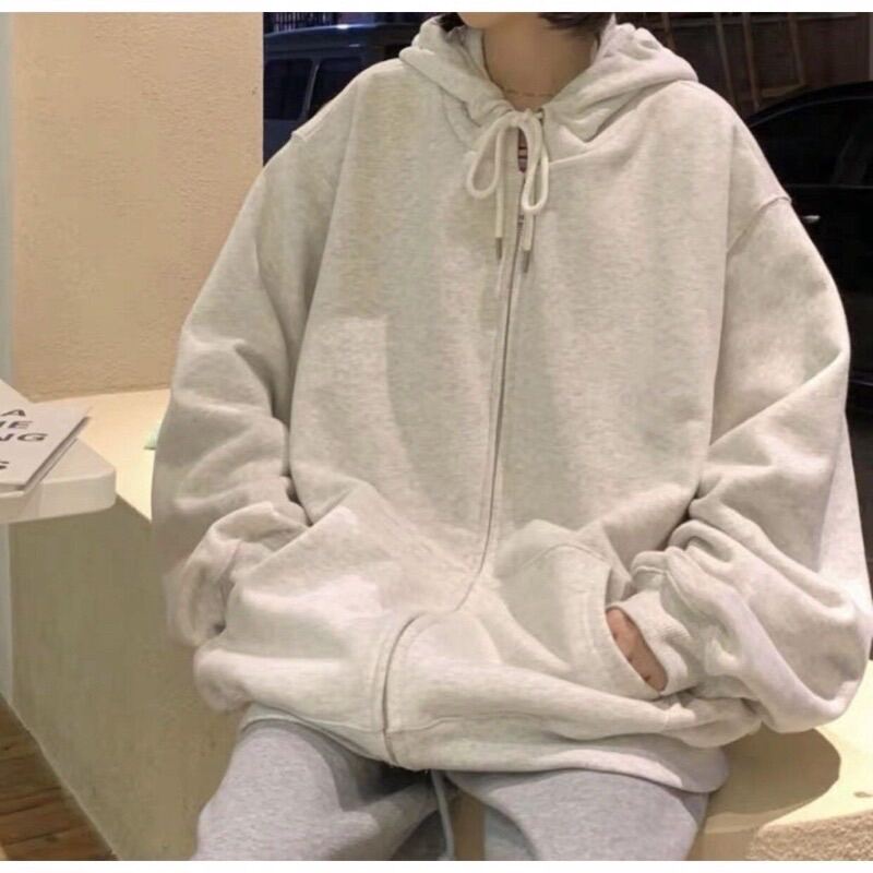 Áo Khoác Nỉ Hoodie Zip Form Rộng Nam Nữ Unisex