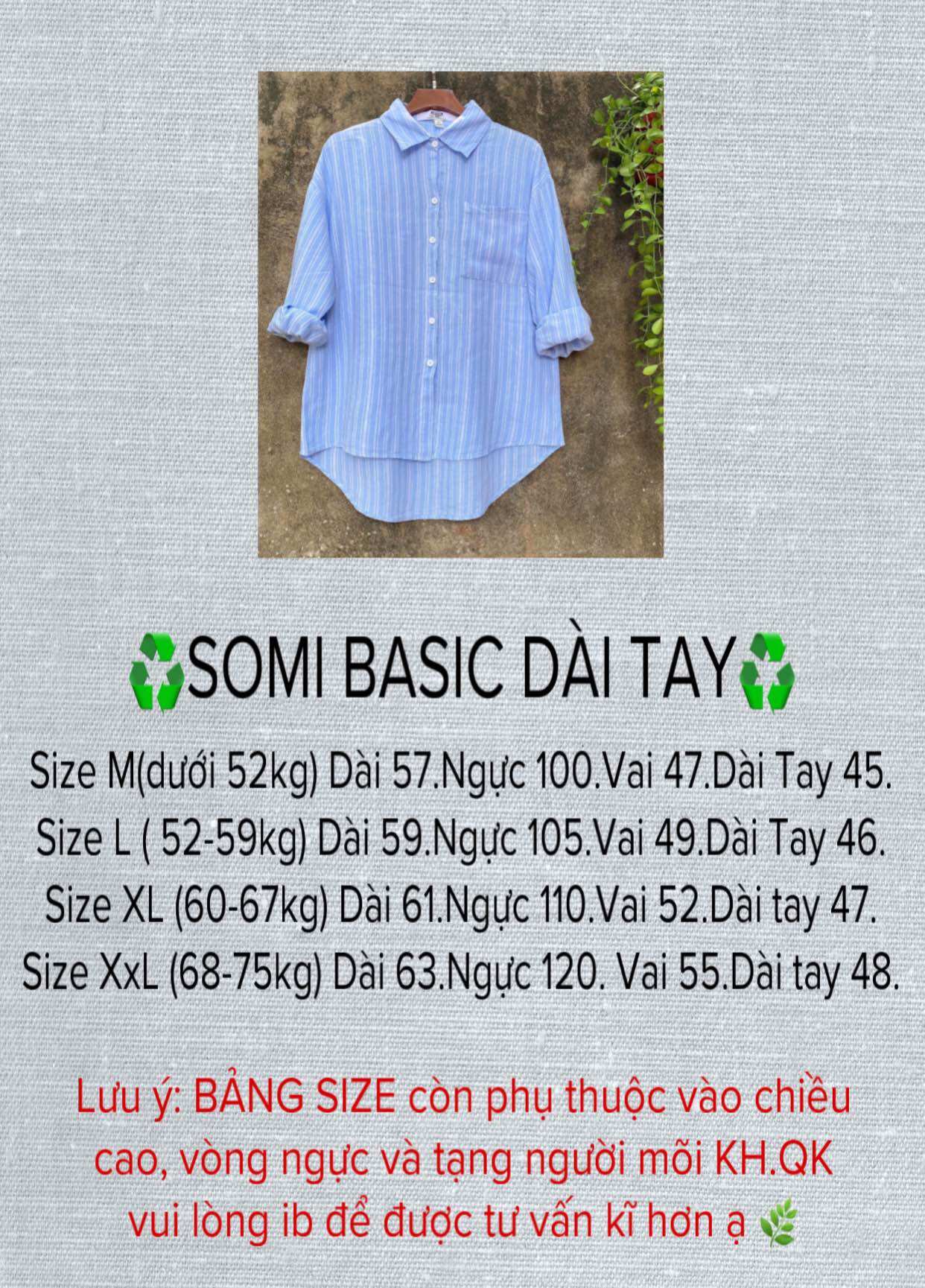 SOMI BASIC Trơn Chất linen _ĐÃ XỬ LÝ ĐỘ RÚT (45-75kg)