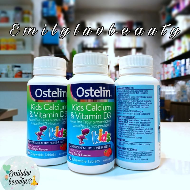 Kẹo dẻo ostelin canxi + vitamin d3 kids úc 90 viên