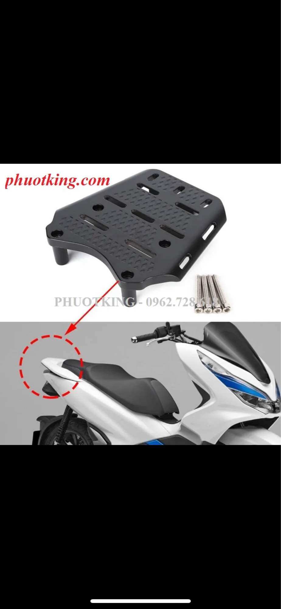 Baga PCX nhôm đúc có thể lắp thùng givi
