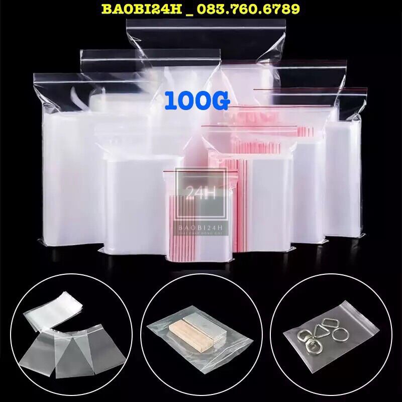 📞 100 gram💥 túi zip viền đỏ 💥 zip chỉ đỏ 💥dùng để đựng thuốc, phụ kiện, thực phẩm