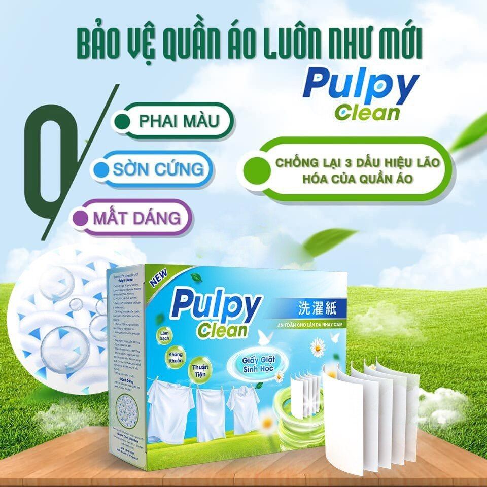 Mua 2 tặng 1 Giấy giặt quần áo sinh học Nhật Bản Pulpy