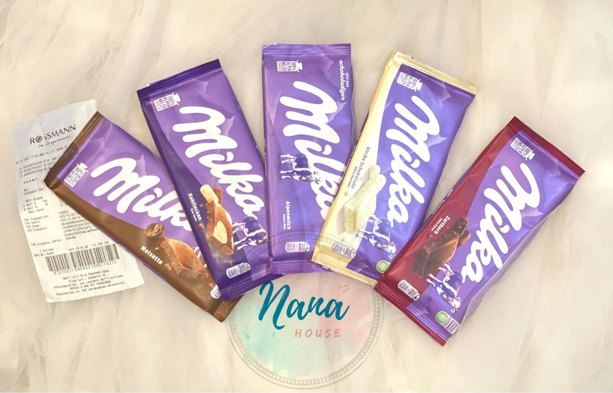 Chocolate Socola Sữa MILKA thanh 100gram nhiều vị - bill ✈️ hàng air từ Đức & Pháp