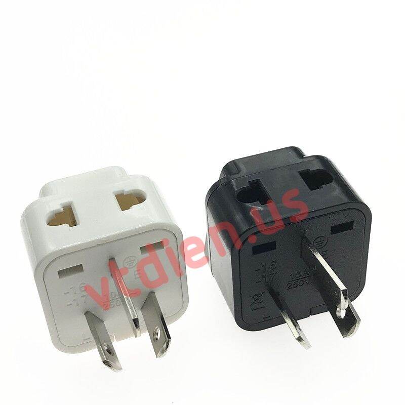 Phích cắm chuyển đổi 3 chấu sang 3 chấu dẹt Đồng chuẩn Úc, Trung Quốc, New Zealand