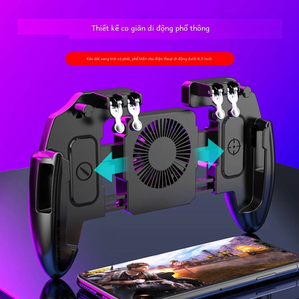 Bộ điều khiển cần điều khiển di động Pubg L1r1 Tay cầm chơi game kích hoạt Quạt làm mát 6 ngón tay Tương thích với Ios Android Call Of Duty