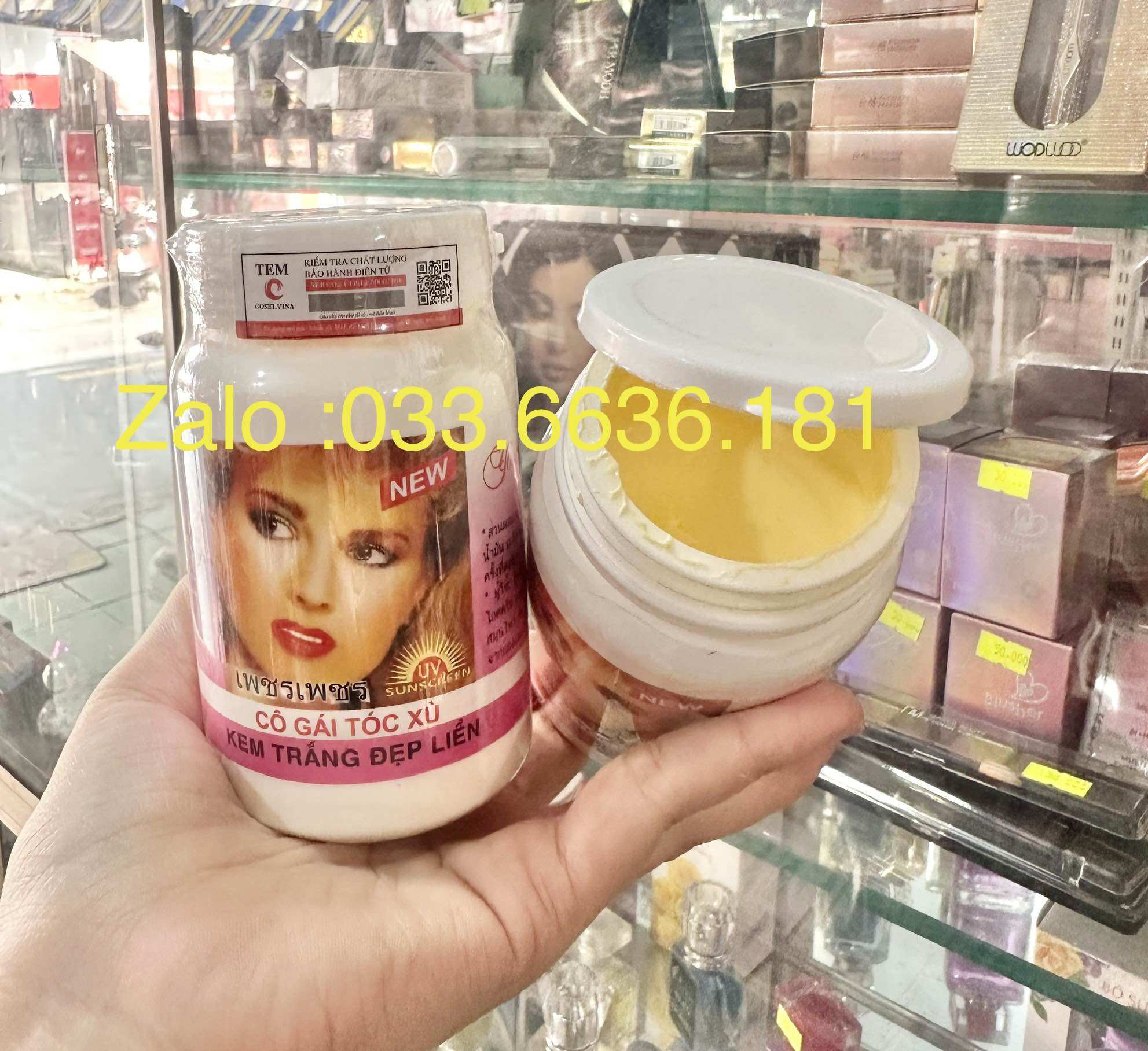 Kem kích trắng cô gái tóc xù trắng da đẹp liền thái Lan hủ 250g