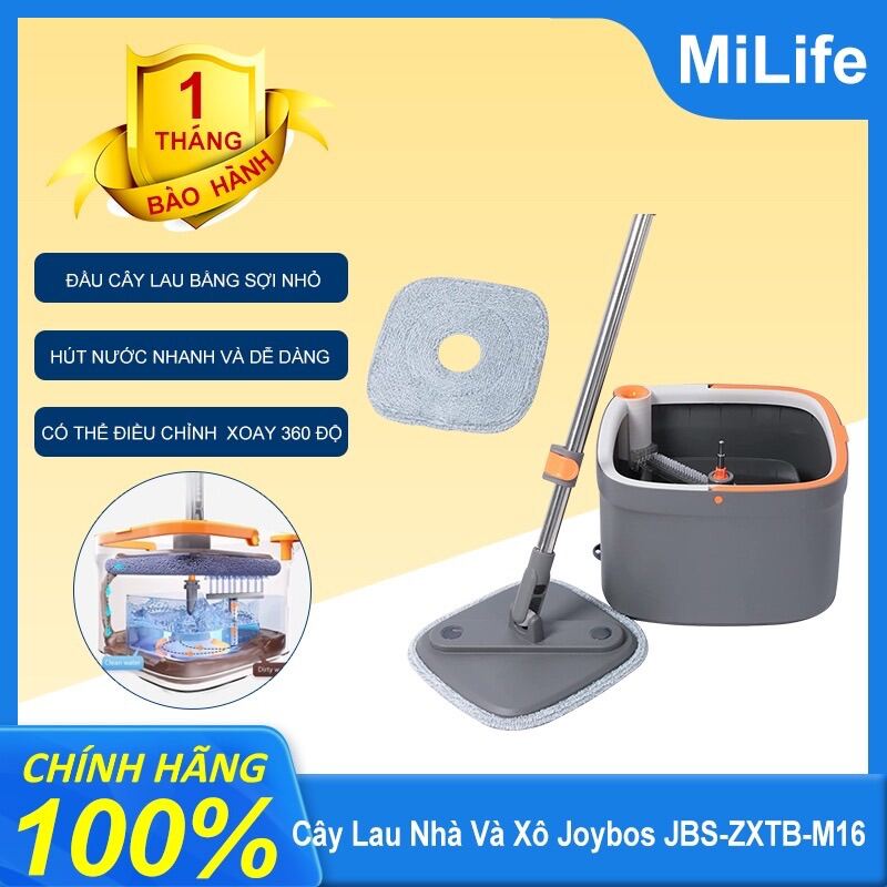 Kèm sẵn 2 khăn Cây Lau Nhà Và Xô xiaomi youpin Joybos M16- Bộ Lau Nhà ,
