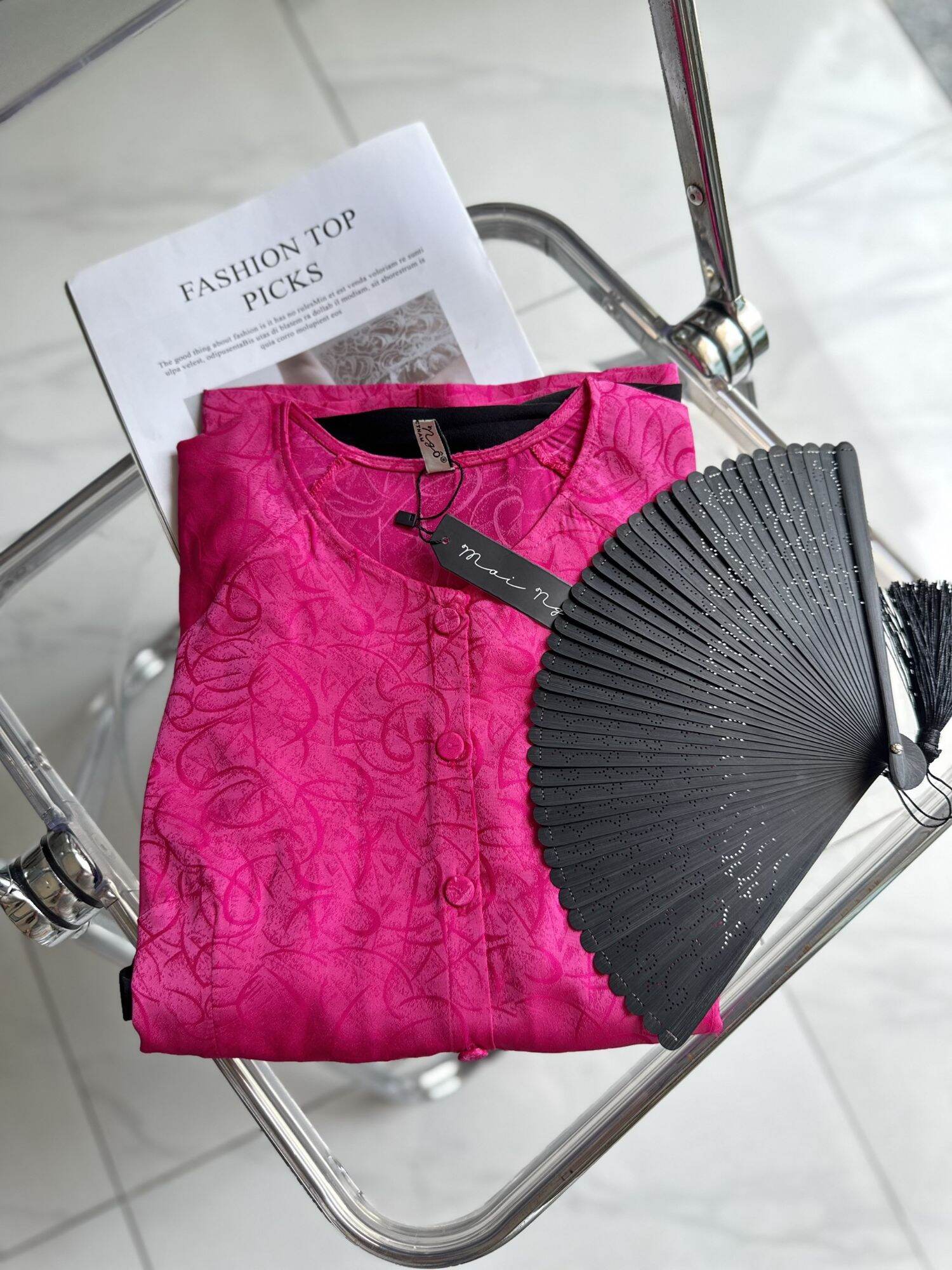 SET BÀ BA TAY DÀI LỤA UYỂN NHI CAO CAP