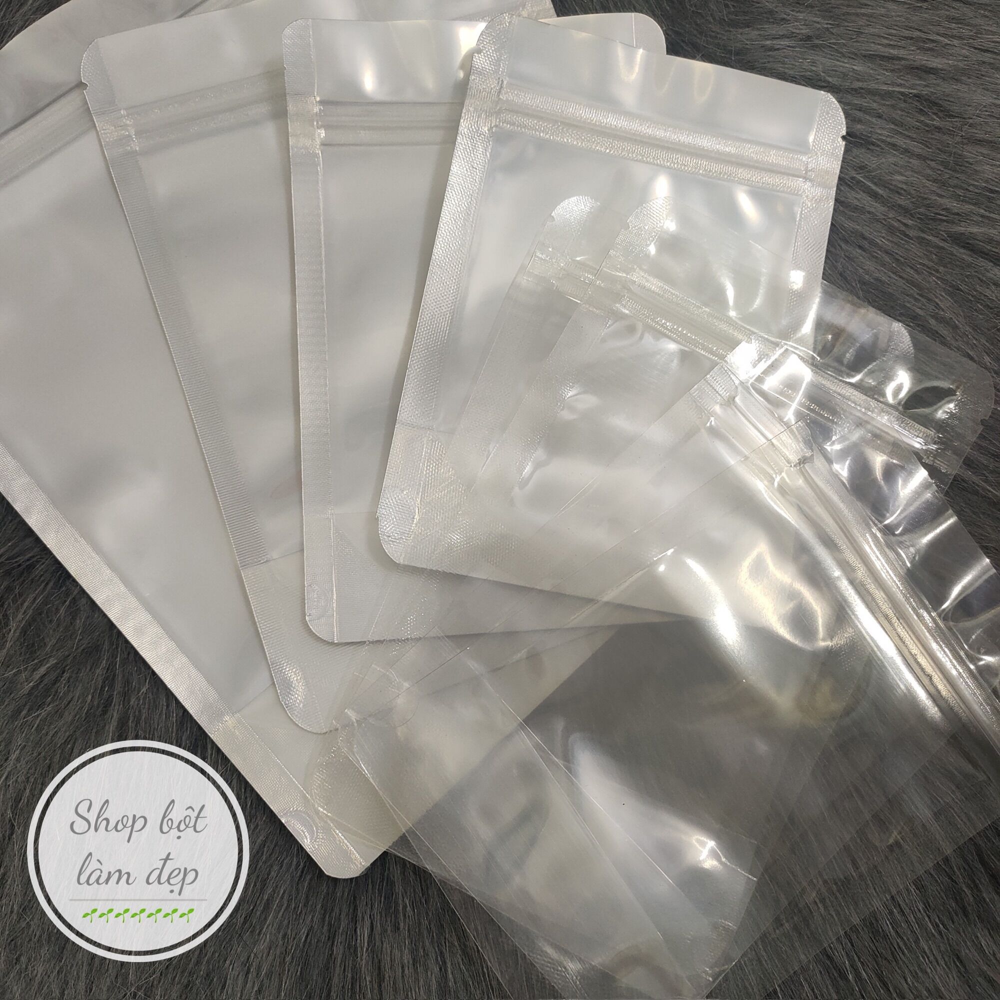 Túi zip bạc/ túi zip trong/ túi zip chỉ đỏ - 1 lạng