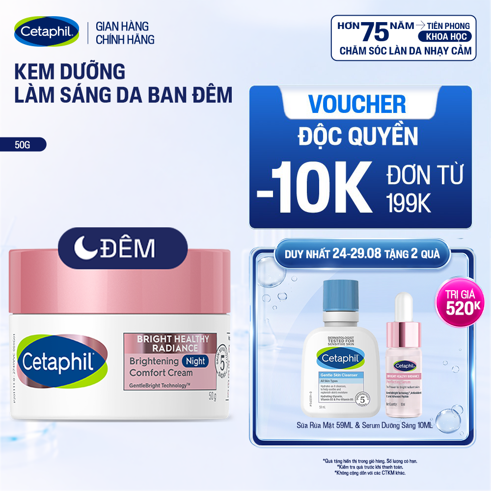 Kem dưỡng ẩm sáng da ban đêm Cetaphil Bright Healthy Radiance Brightening Night Comfort Cream 50g