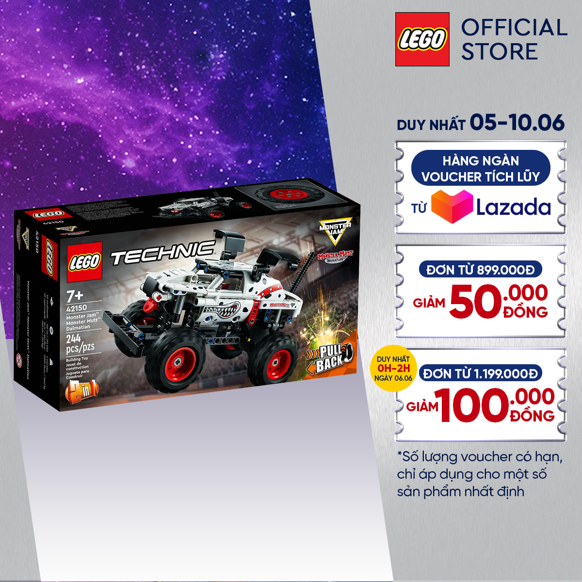 Lego technic 42150 đồ chơi lắp ráp chiến xe mutt™ dalmatian