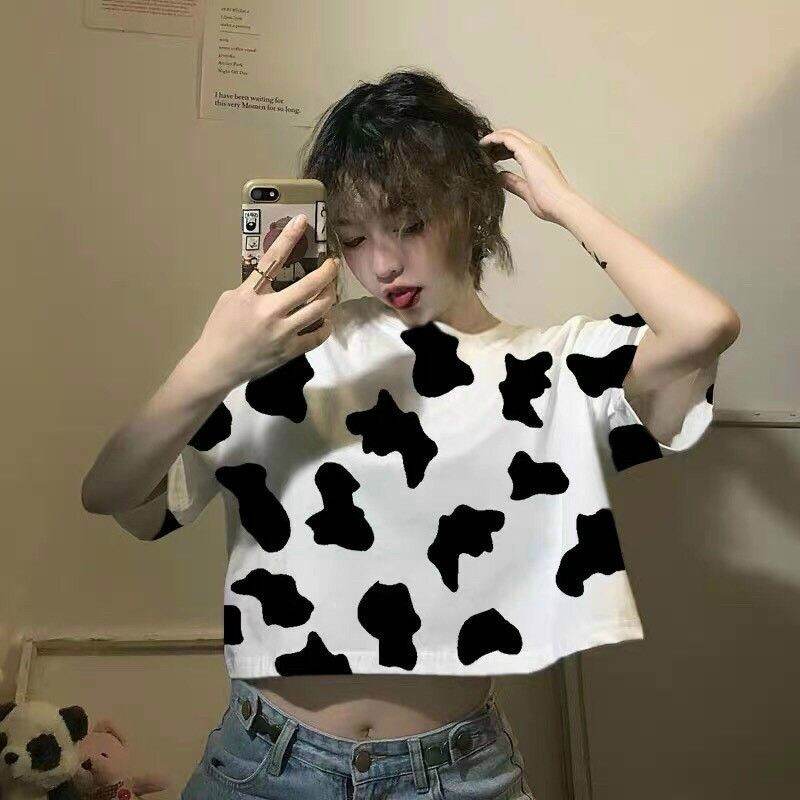 💗💗Áo Thun Croptop Bò Sữa hottrend