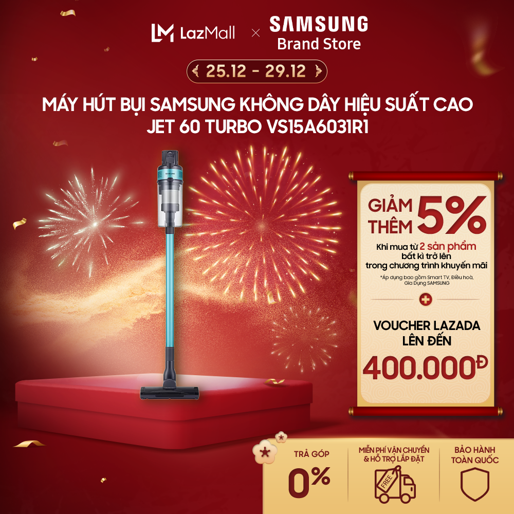 [Freeship] Máy hút bụi Samsung không dây hiệu suất cao Jet 60 Turbo VS15A6031R1