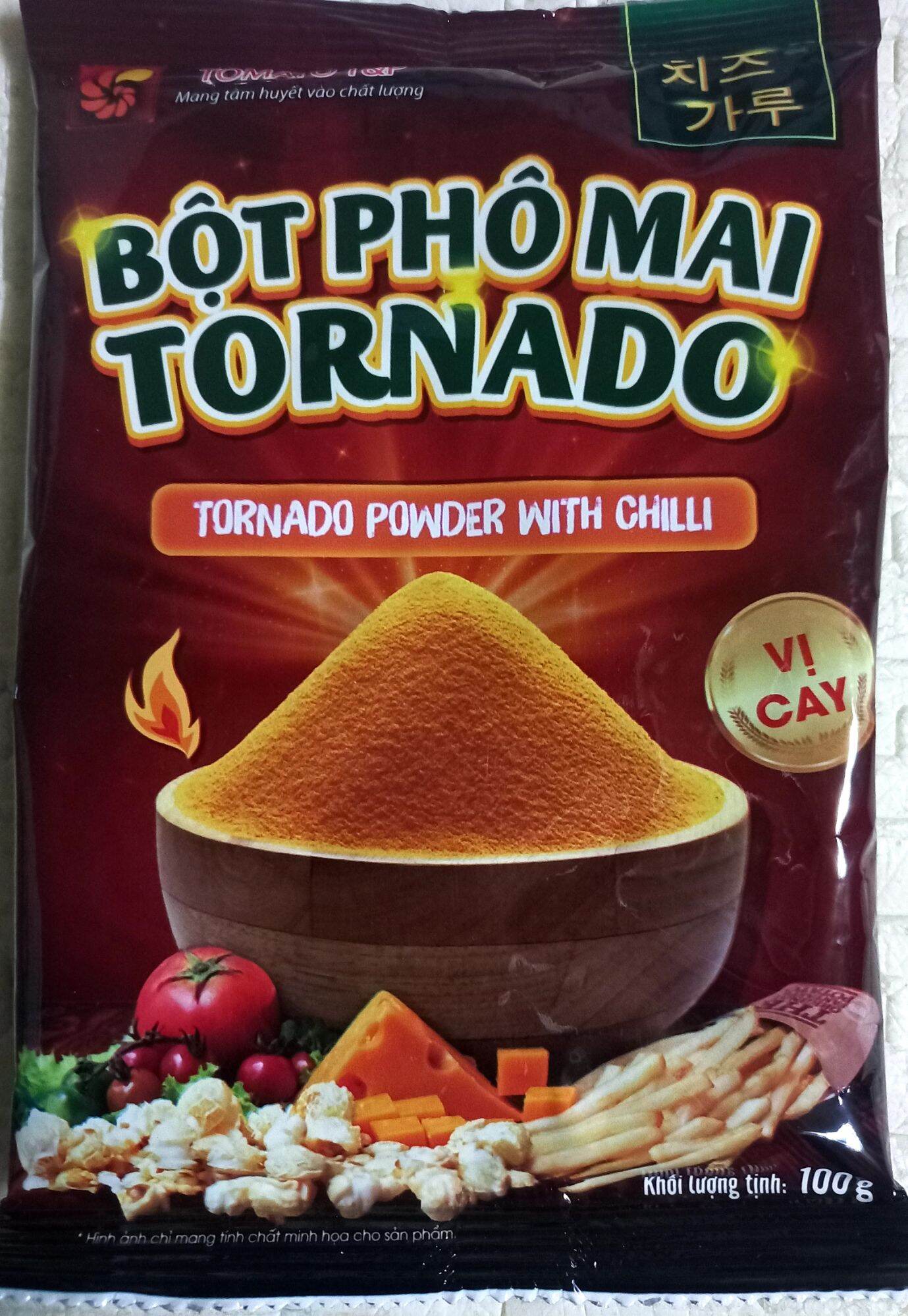 Bột phô mai Tornado loại 100gram Vị Cay