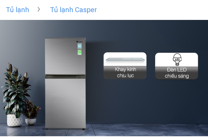 Tủ lạnh Casper Inverter 200 lít RT-215VS