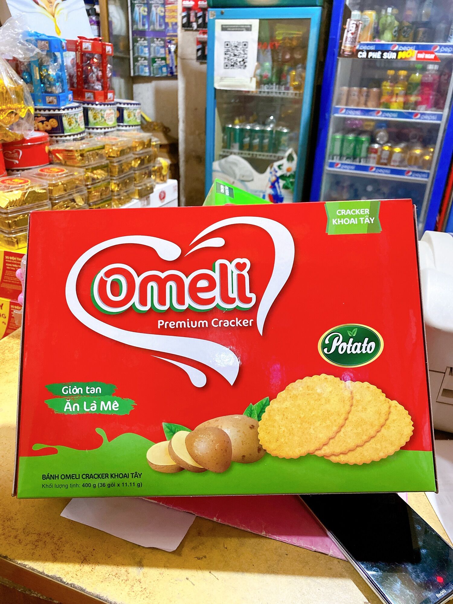 Bánh Cracker khoai tây Omeli giòn tan ăn là mê 400g
