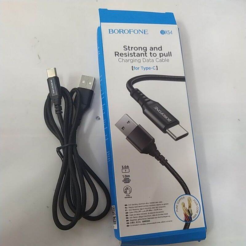 Dây sạc iphone, cáp sạc lightning nhanh 2.4A bột dù borofone BX54 Lightning, Micro,Type C