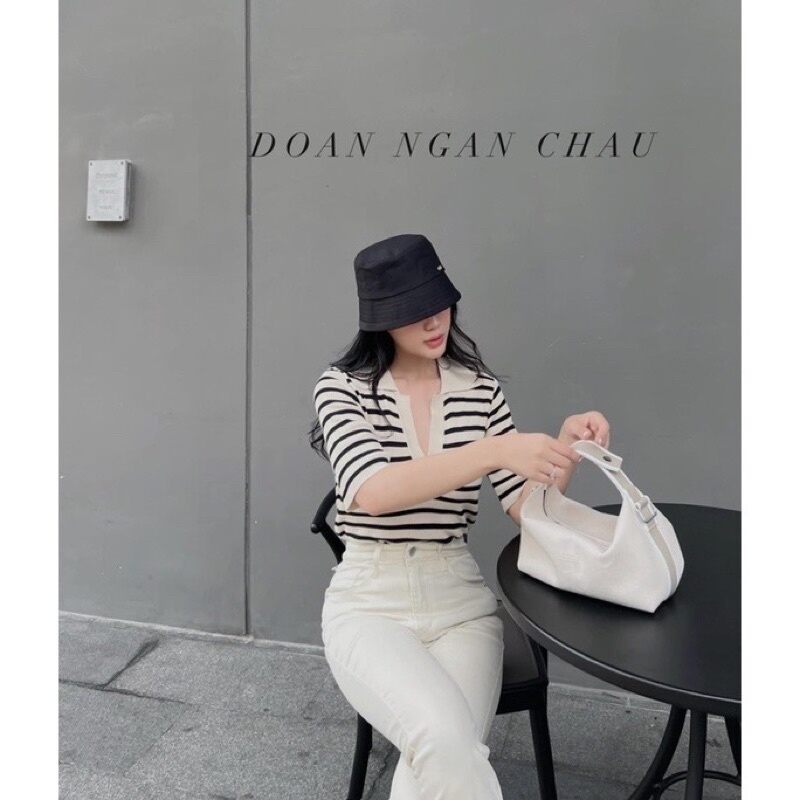 ÁO THUN NỮ CHẤT THUN GÂN MỊN CỔ TRỤ L120