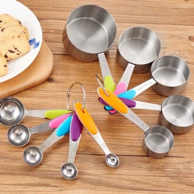 Bộ 10 cup thìa đong inox