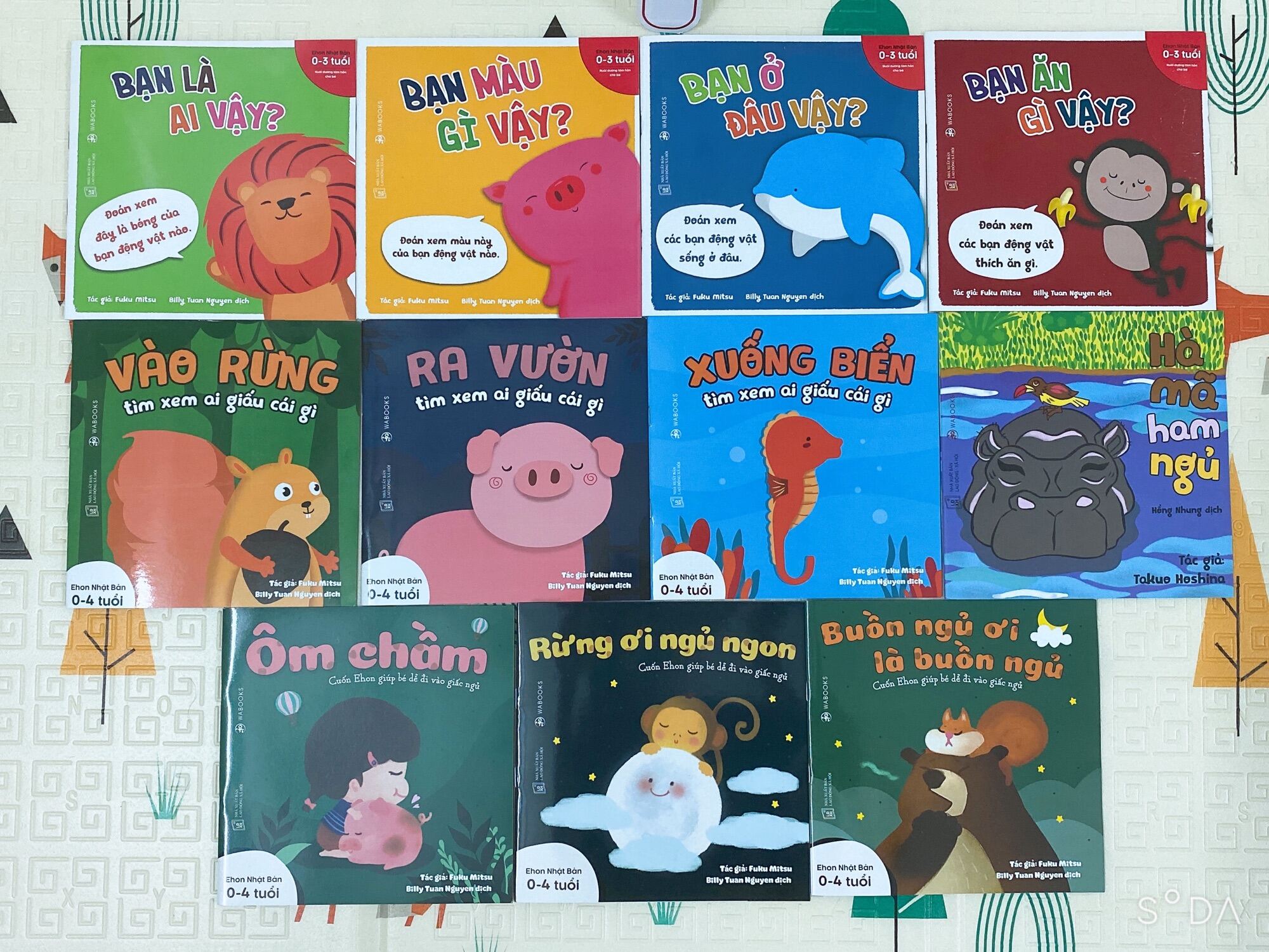 Sách Ehon cho bé - Set 11 cuốn về động vật, giúp bé ngủ ngon