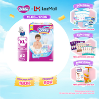 [Từ 22-23 tặng QUÀ TO-SLCH]Tã/Bỉm dán Bobby 3mm Ultra Jumbo Siêu khô thoáng XL62