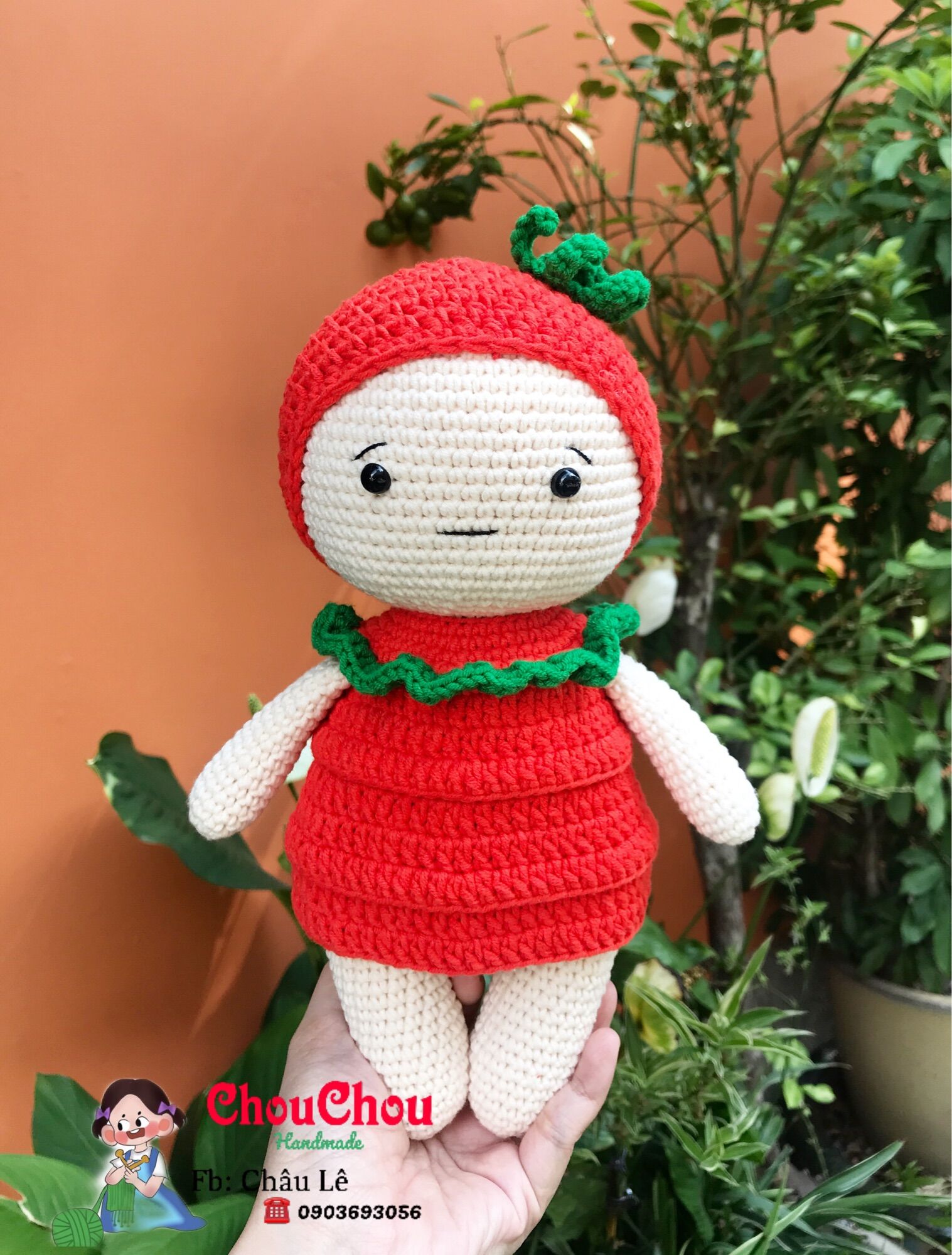 [HCM]Búp bê len nhồi bông handmade - Búp bê cà chua handmade