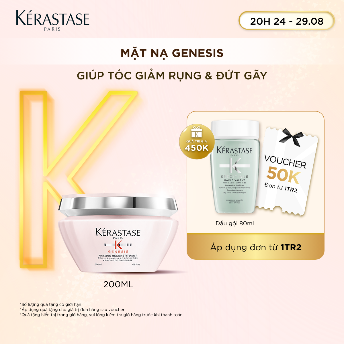 Mặt nạ dưỡng tóc ngăn ngừa gãy rụng Kérastase Genesis Masque Reconstituant 200ml