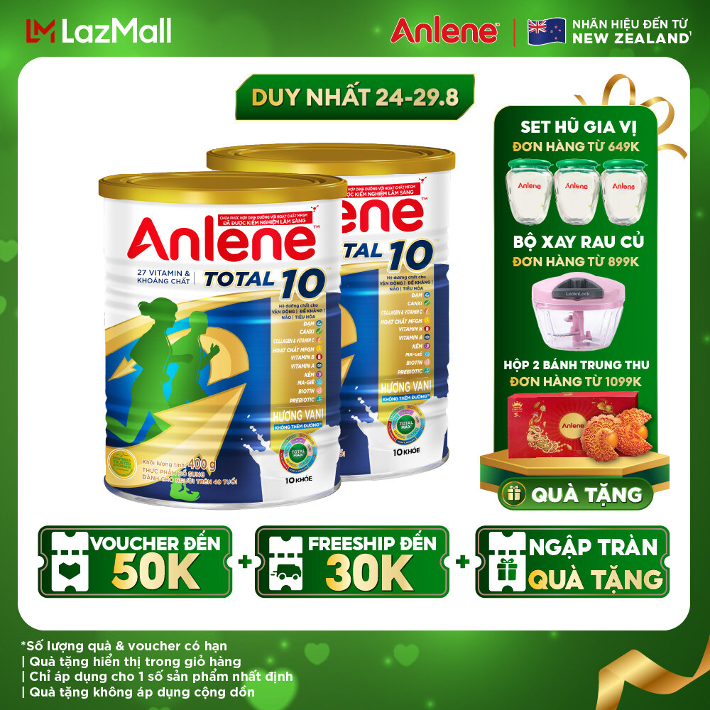 Combo 2 sữa bột bổ sung dinh dưỡng anlene total 10 400g