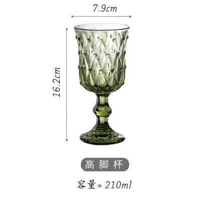 Cốc Rượu Thủy Tinh Cổ Điển Dày Đặc Với Thiết Kế Hoa Chạm Khắc Tròn Chân Cao Phong Cách Châu Âu Cho Rượu Vang Đỏ Và Nho