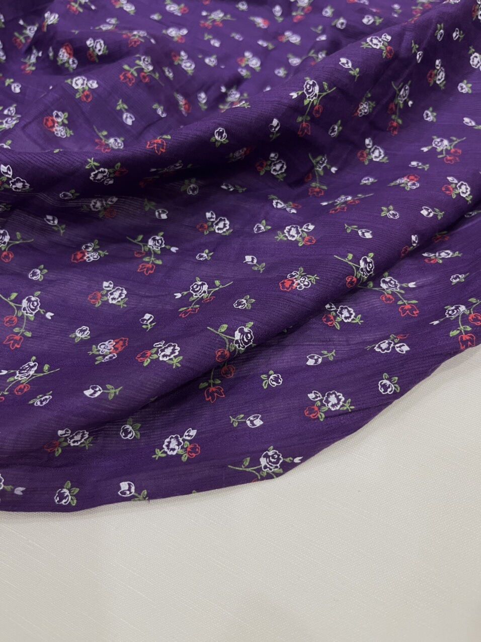 Vải xô cotton in hoa - khổ vải 1m40