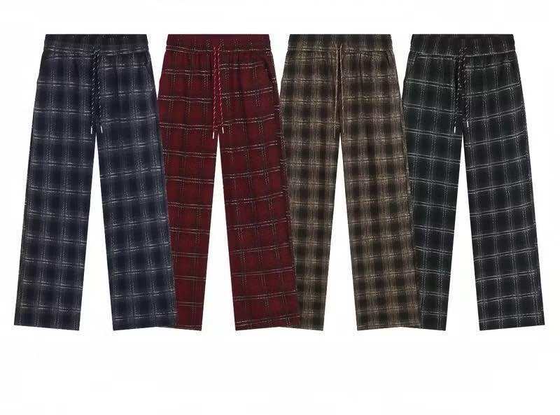 Quần Sọc Caro Ống Rộng Nam Nữ Sl.Store Vải Dạ Nhung Dầy Dặn, Cá Tính Thời Trang