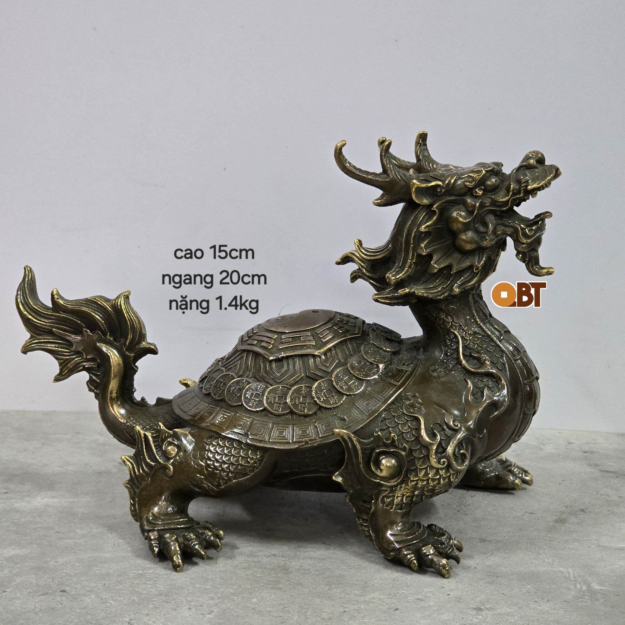 Tượng Long Quy Bát Quái bằng đồng
