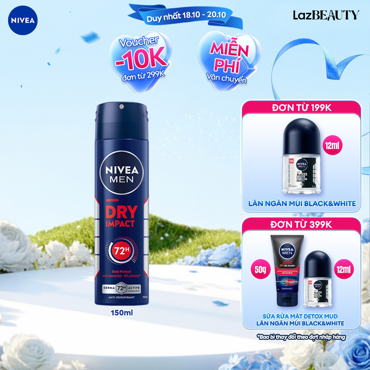Ngăn Mùi NIVEA MEN Khô Thoáng (150 ml) - 81602