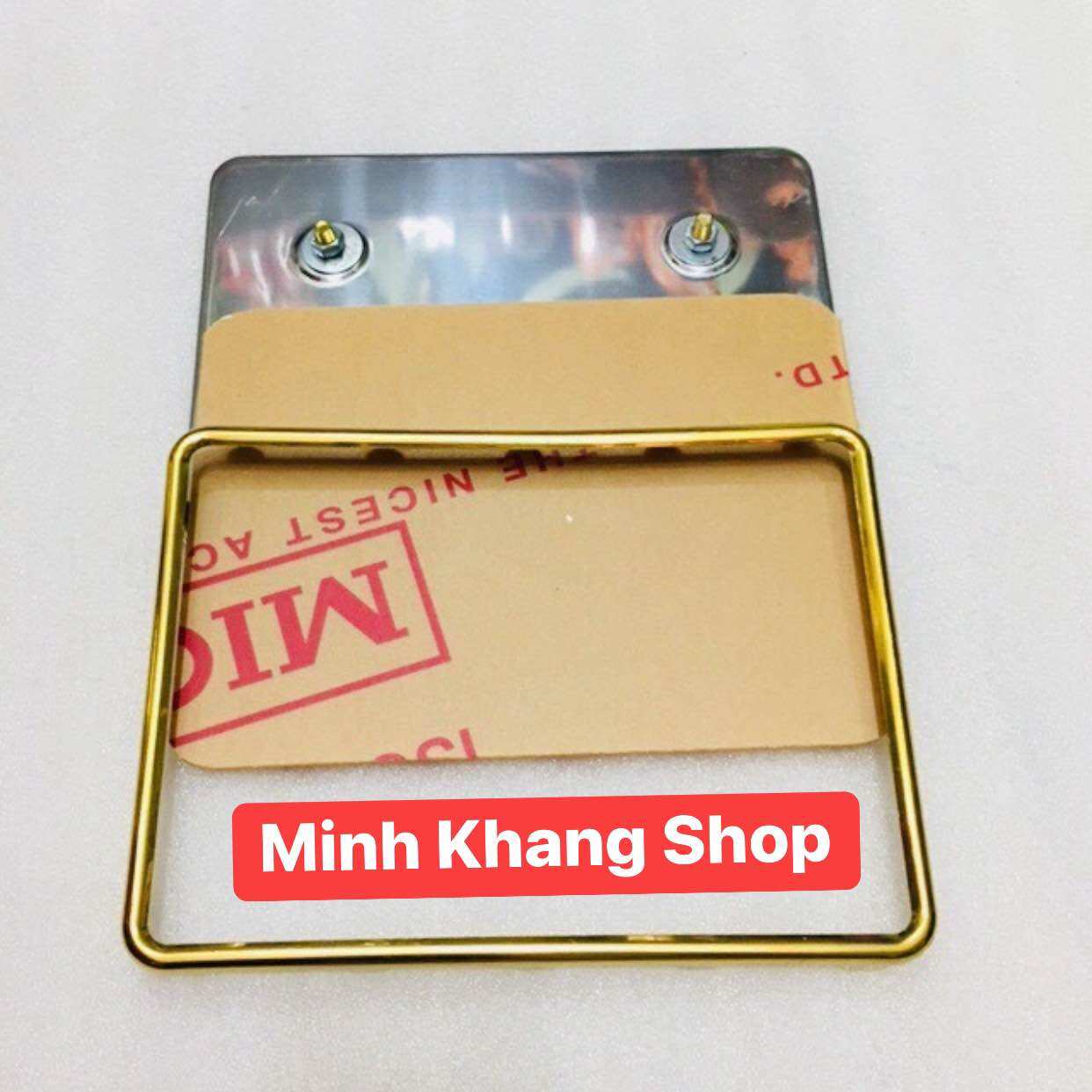 Khung biển số xe máy INOX viền MÀU VÀNG