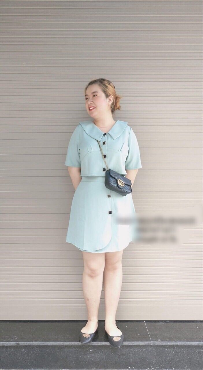 [Shop bigsize nữ 50kg-90kg] Set sơ mi chân váy A công sở