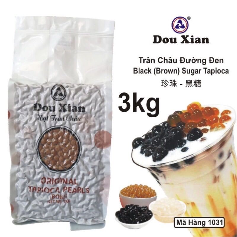 Trân châu đường đen Dou Xian Hàng Huy gói 3kg