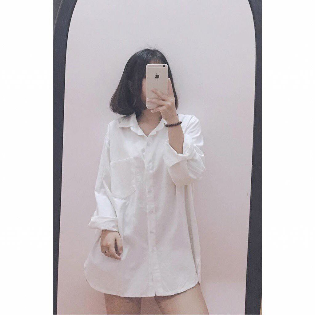 Áo sơ mi lụa nữ fom thụng lượn tôm có túi ngực,áo sơ mi nữ