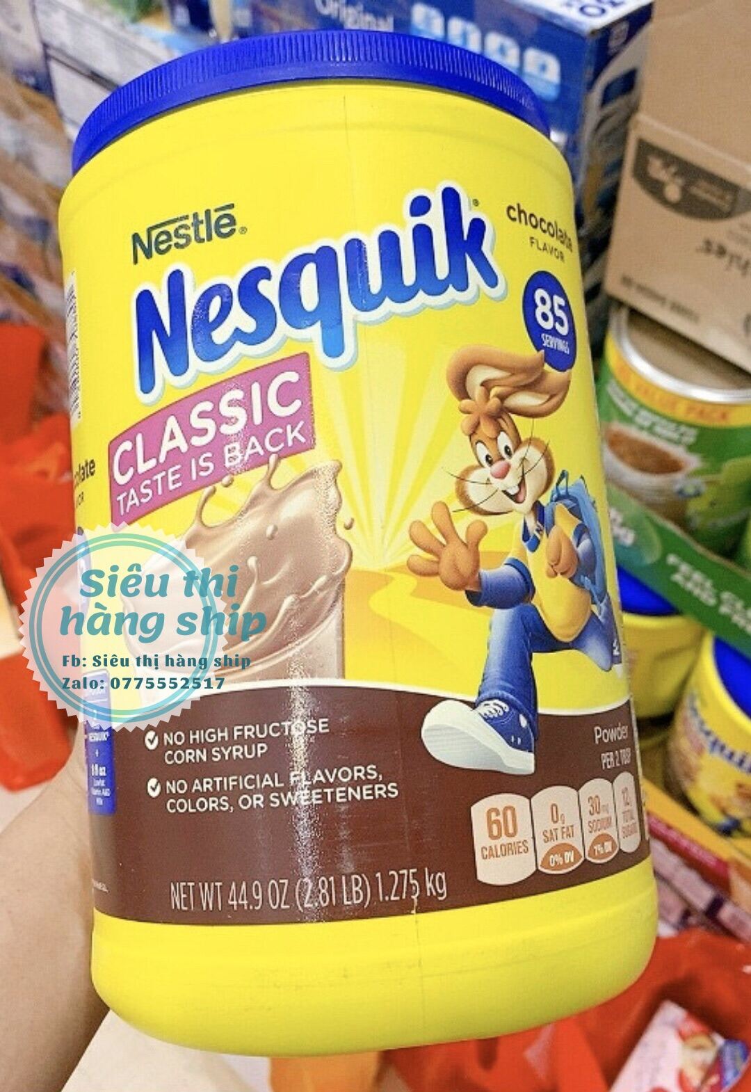 Sữa bột Nestlé Socola Nesquik Chocolate 1.275kg của Mỹ