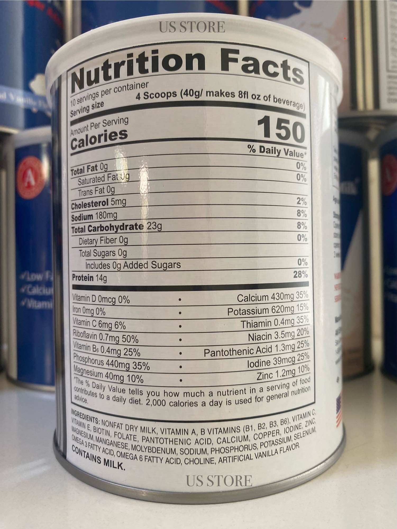 Sữa bột Entrust Milk không đường dành cho người tiểu đường hộp 400gr của Mỹ