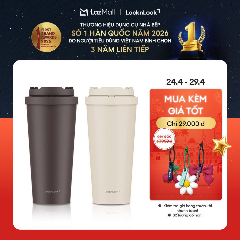 Bình giữ nhiệt LocknLock Energetic ceramic tumbler LHC3414 bằng thép không gỉ 304 phủ sứ dung tích 550ml - 2 Màu