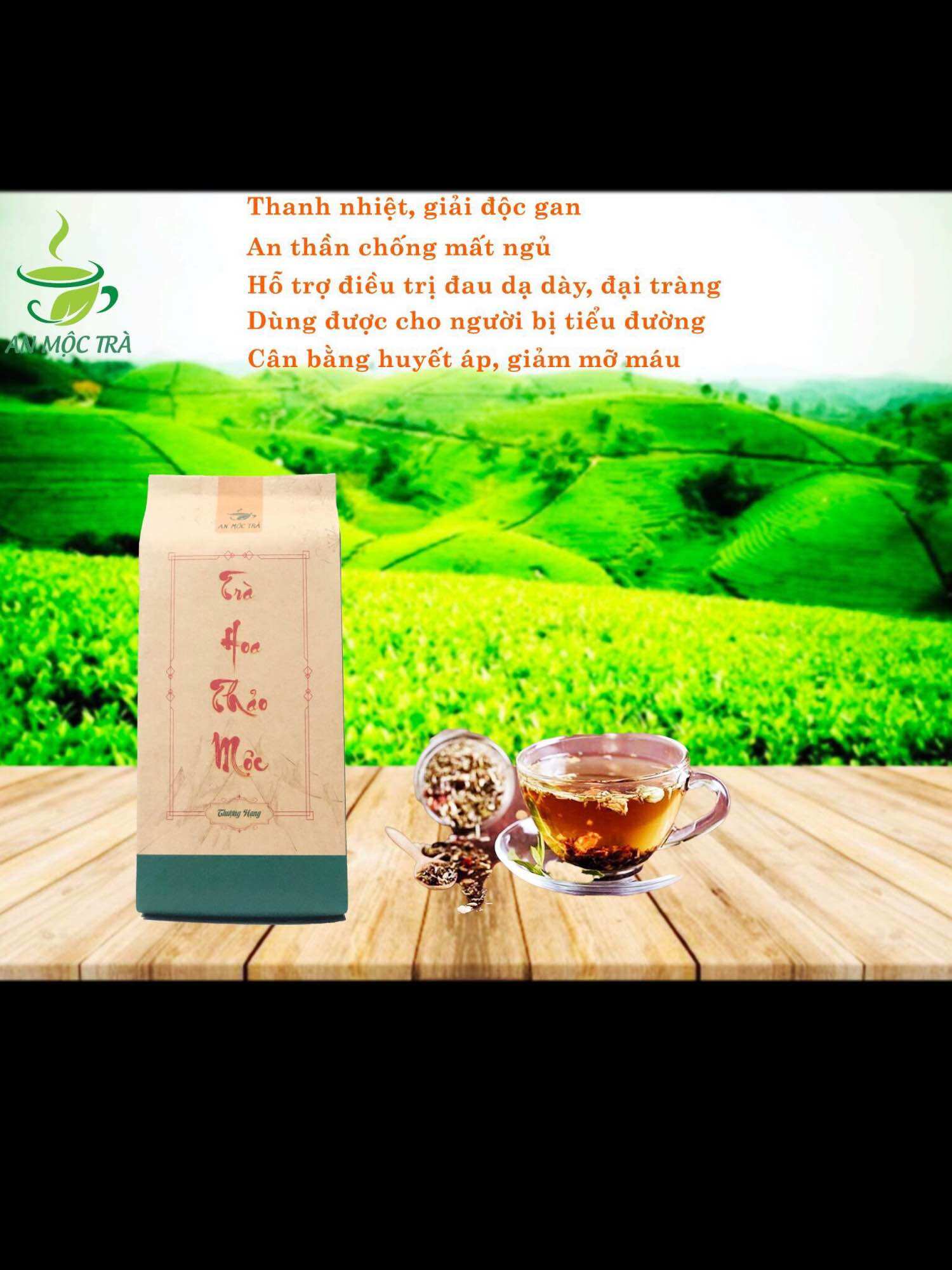 Trà Hoa thảo mộc( 2 túi 500gr tặng 1 túi 200gr) giúp dễ ngủ, giải độc gan, giảm mỡ máu và cân bằng huyết áp, tiểu đường