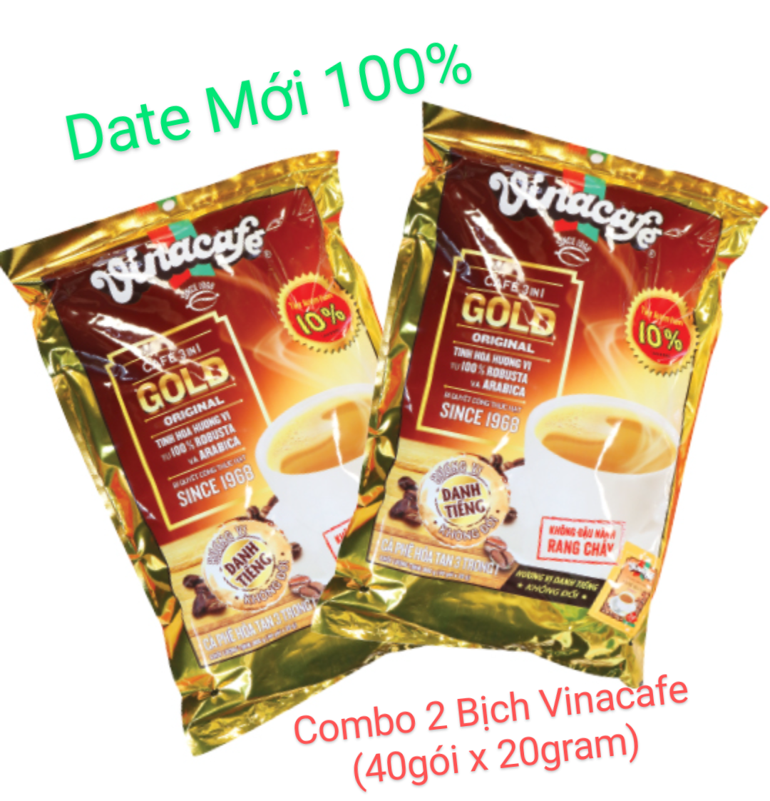Combo 2 Bịch Vinacafe Gold 40gói X 24gram Thơm Ngon Đậm Vị DATE MỚI 100%