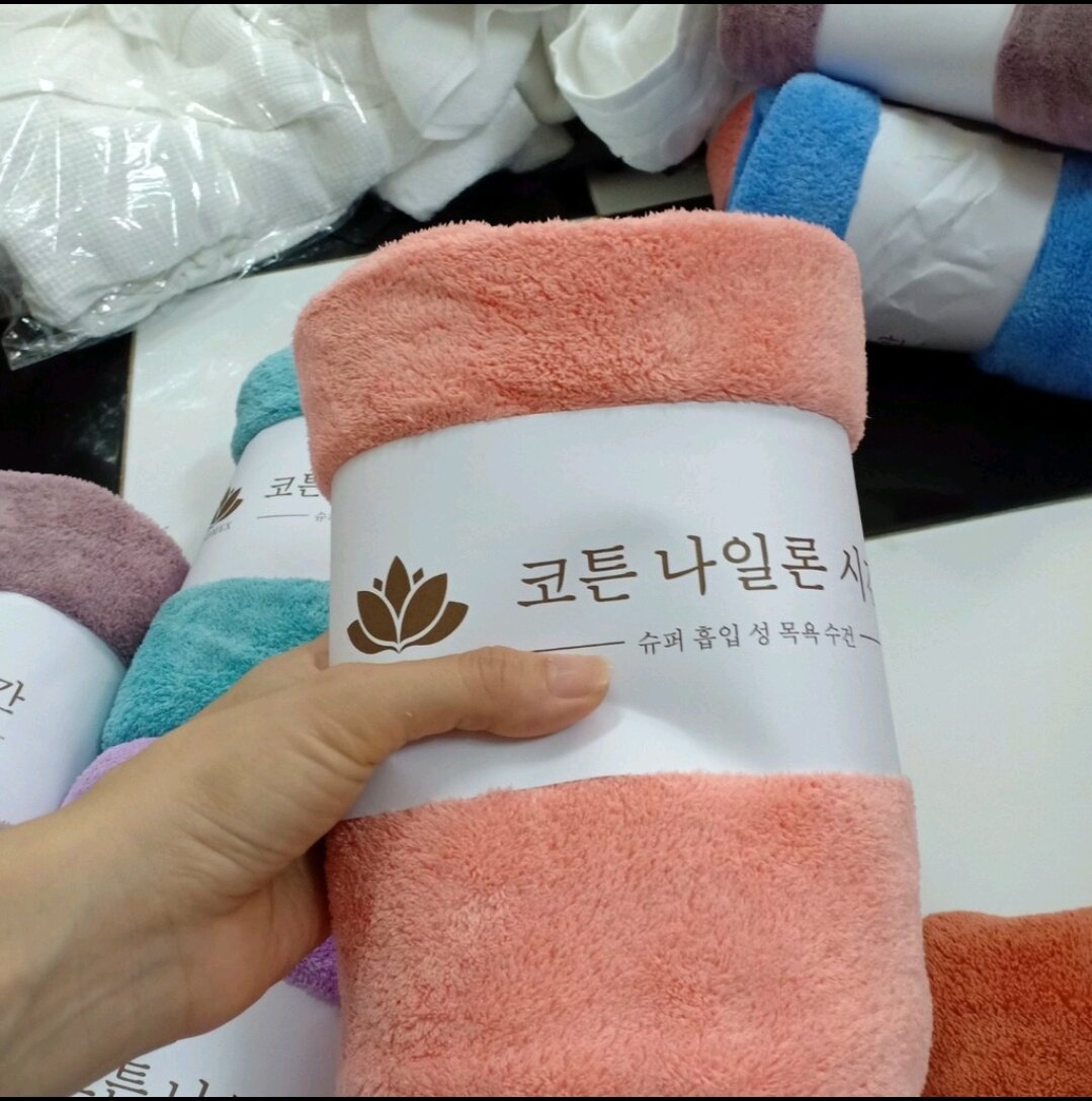 Khăn Tắm Hàn Quốc Màu Trơn Size Lớn 70cmx140cm