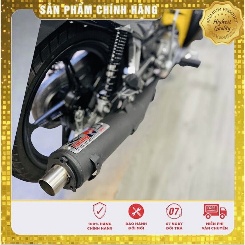 Pô uma v4 kèm Cổ lắp sirius 110 sirius50 xe cub50 sym wave 100 wave 50 sản