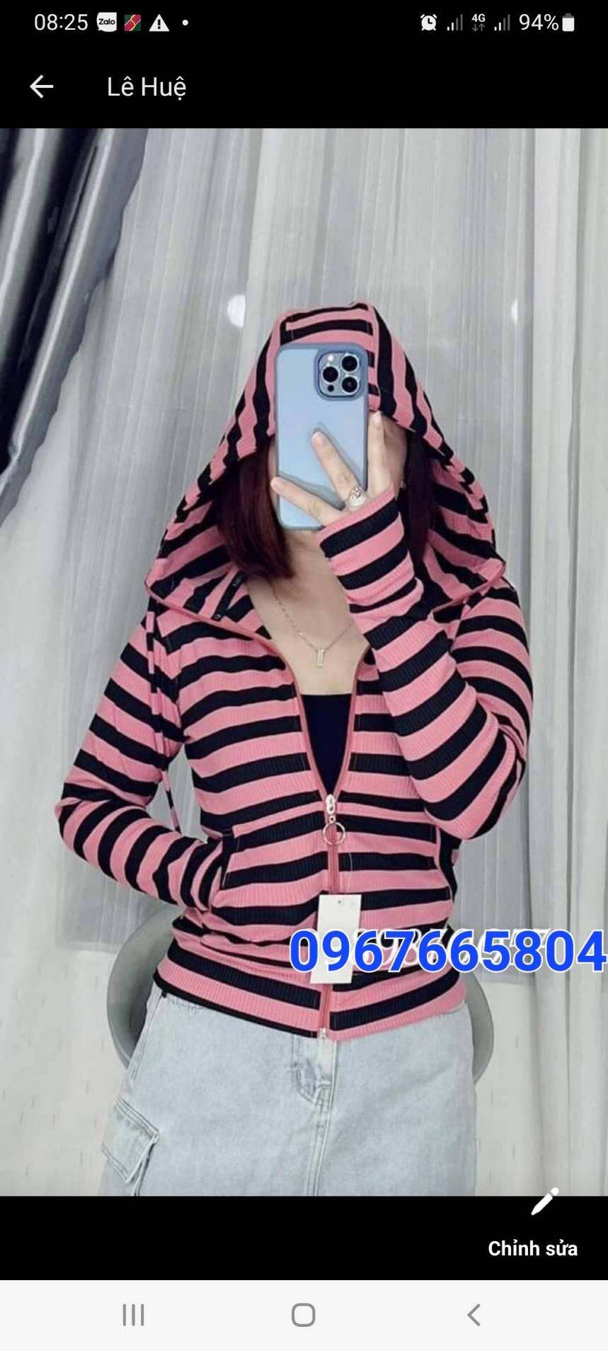 Áo Khoác Chống Nắng Nữ Thun Gân Tăm/ sọc trắng đen.