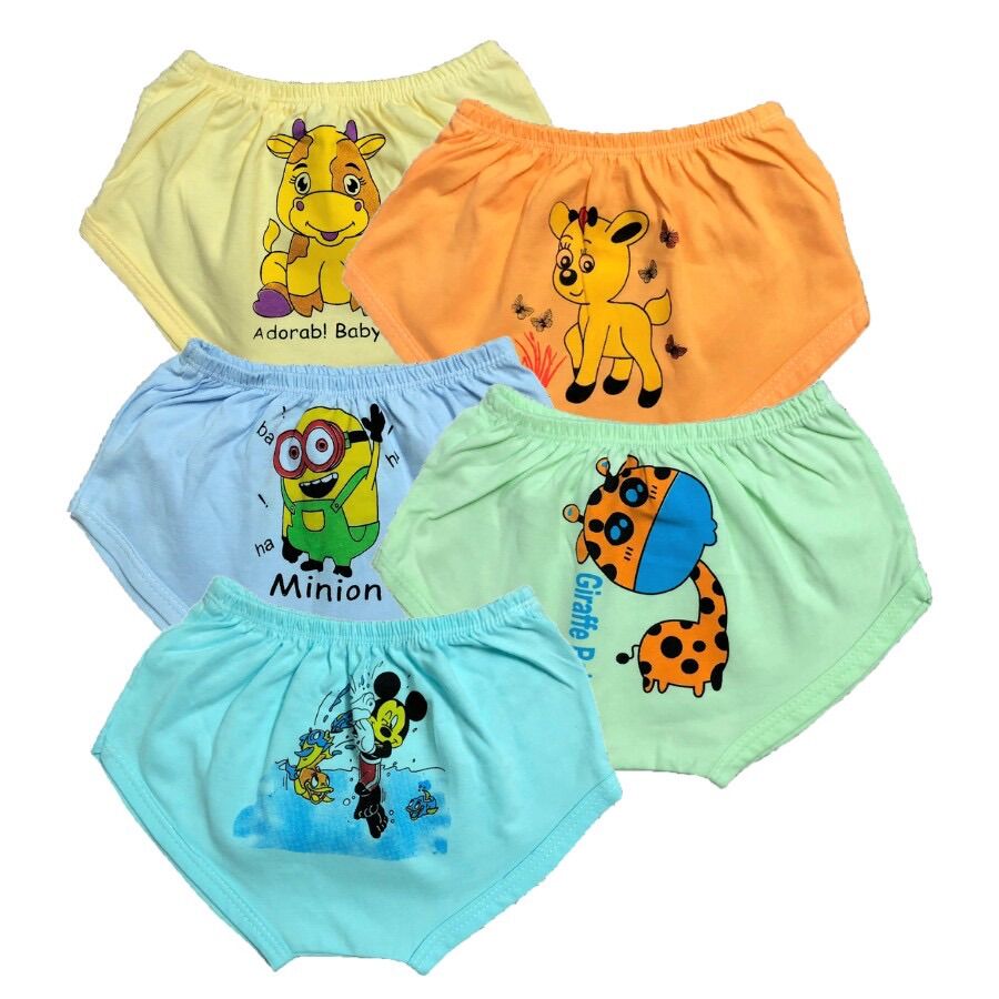 Set 5/10 quần đáy ngang in mông màu Su Su cho bé 5-18kg