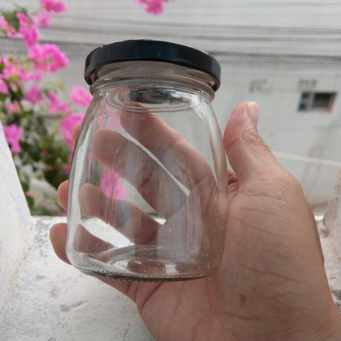 BỘ 10 HỦ THUỶ TINH BẦU 100ml NẮP THIẾC ĐEN