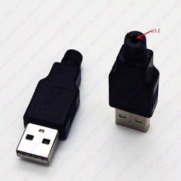 Bộ 2 Jack đực USB type A chế cáp sạc