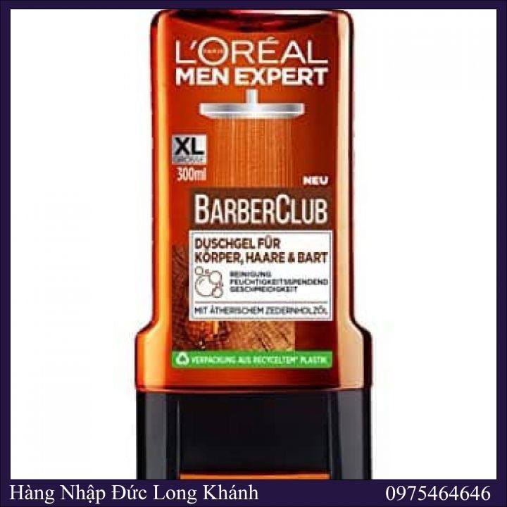 Sữa tắm gội toàn thân l’oreal men l’oreal men expert barber club chai 300ml